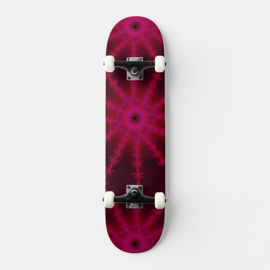 Fluorescent roze fractal Starfish Abstracte kunst Persoonlijk Skateboard (Voorkant)