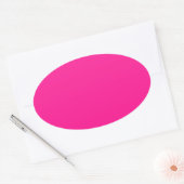 Fluorescent Roze Ovale Sticker (Envelop)