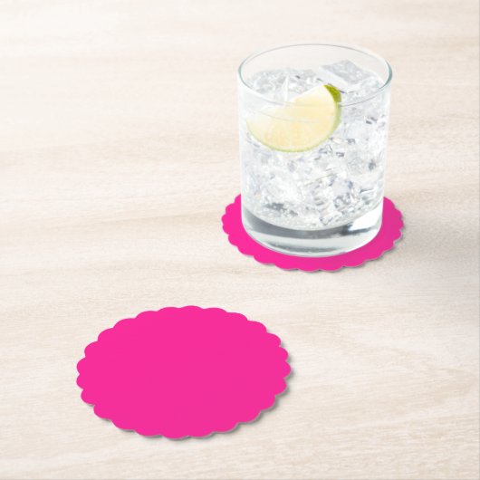 Fluorescent roze rond papier Onderzetter (Insitu)