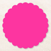 Fluorescent roze rond papier Onderzetter (Voorkant)