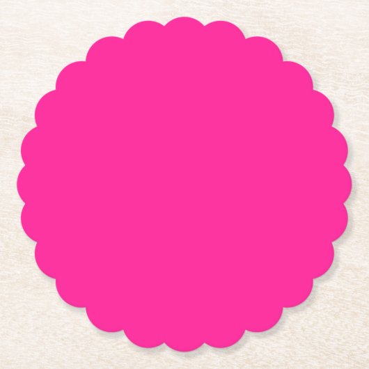 Fluorescent roze rond papier Onderzetter (Voorkant)
