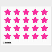 Fluorescent Roze Ster Sticker (Vel)