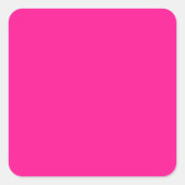 Fluorescent Roze Vierkante Sticker (Voorkant)