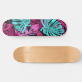 Fluorescent tropische palm persoonlijk skateboard (Horizontaal)