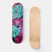 Fluorescent tropische palm persoonlijk skateboard (Voorkant)