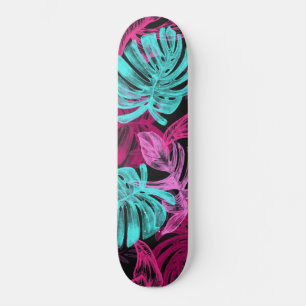 Fluorescent tropische palm persoonlijk skateboard