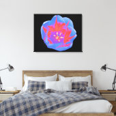 Fluorescent Tulip Canvas afdrukken (Insitu (Slaapkamer))