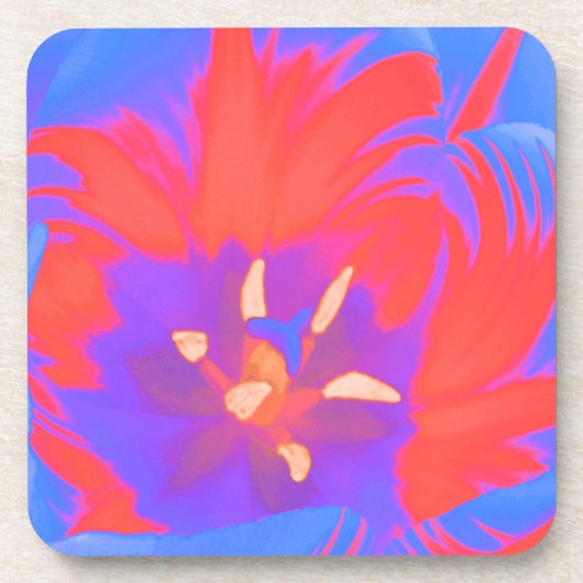 Fluorescent Tulip Cork Onderzetter (Voorkant)