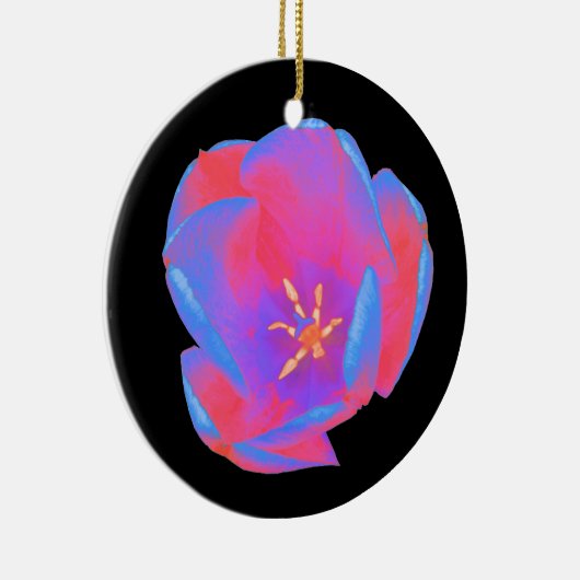 Fluorescent Tulip Custom Birthday Keramisch Ornament (Rechts)
