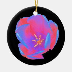 Fluorescent Tulip Custom Birthday Keramisch Ornament