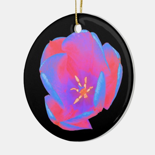 Fluorescent Tulip Custom Birthday Keramisch Ornament (Links)