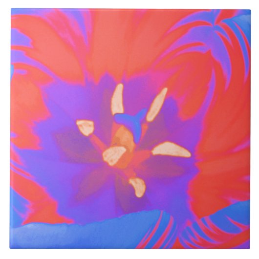 Fluorescent Tulip Tile Tegeltje (Voorkant)