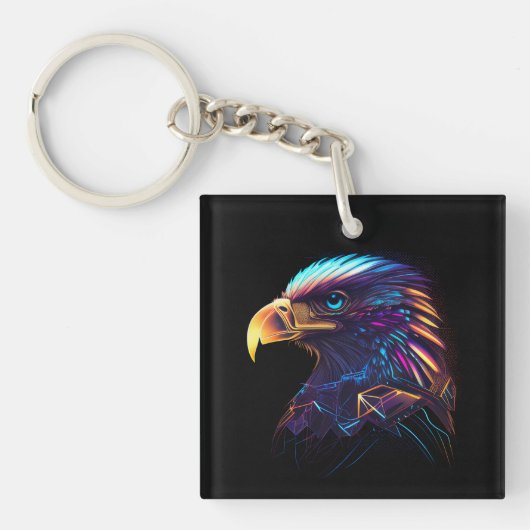 Fluorescent Vivid Radiant Eagle Artistic Sleutelhanger (voorkant)