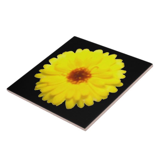 Fluorescent Yellow Marigold Tile Tegeltje (Zijkant)