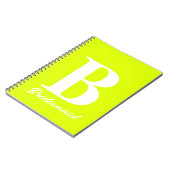 Fluorescent Yellow Monogram Weddenschap Bridesmaid Notitieboek (Linkerzijde)