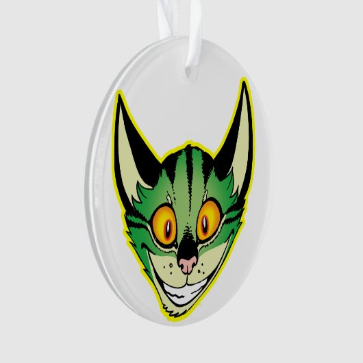 Fluorescente Cartoon Cat AcrylOrnament Ornament (voorkant)