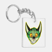 Fluorescente Cartoon Cat AcrylSleutelhanger Sleutelhanger (Voorkant Links)