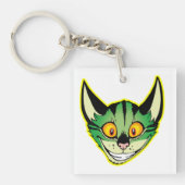 Fluorescente Cartoon Cat AcrylSleutelhanger Sleutelhanger (Voorkant)