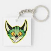 Fluorescente Cartoon Cat AcrylSleutelhanger Sleutelhanger (Achterkant)