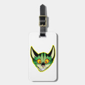 Fluorescente Cartoon Cat Bagagelabel (Voorkant verticaal)
