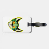 Fluorescente Cartoon Cat Bagagelabel (Achterkant horizontaal)