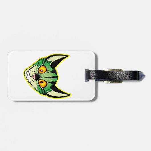Fluorescente Cartoon Cat Bagagelabel (Achterkant horizontaal)