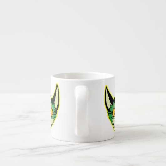 Fluorescente Cartoon Cat Espresso Mok (Achterkant)