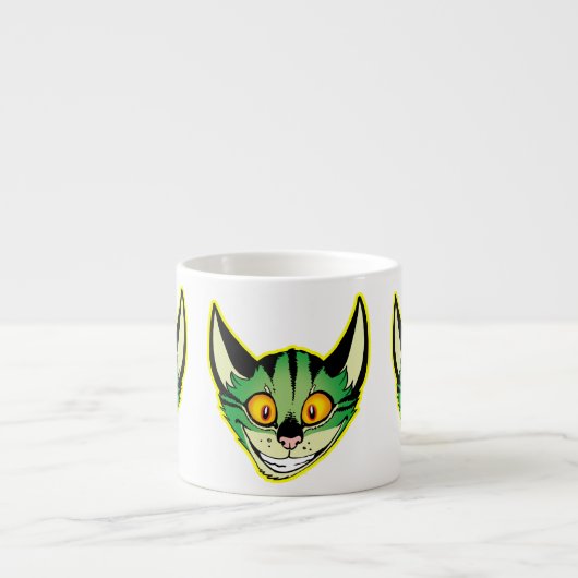 Fluorescente Cartoon Cat Espresso Mok (Voorkant)