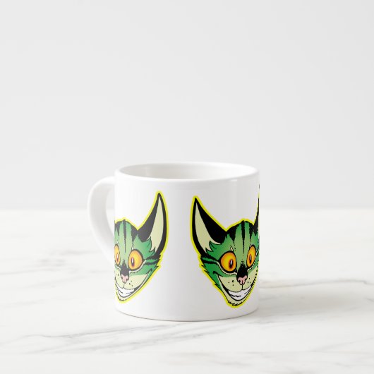 Fluorescente Cartoon Cat Espresso Mok (Links)