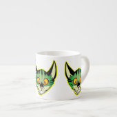 Fluorescente Cartoon Cat Espresso Mok (Voorkant rechts)