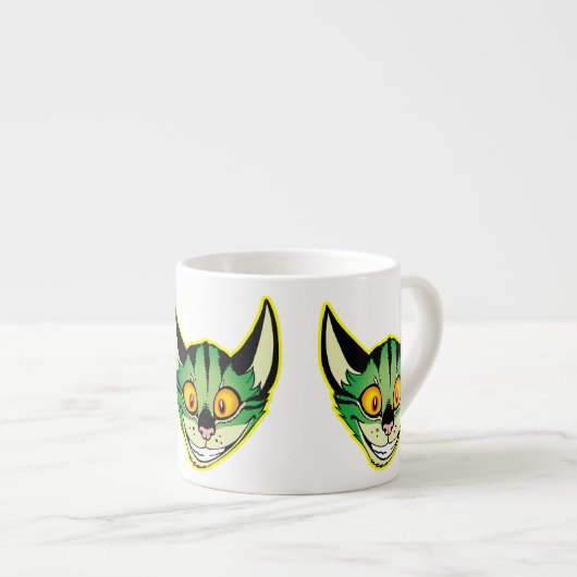 Fluorescente Cartoon Cat Espresso Mok (Voorkant rechts)