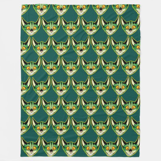 Fluorescente Cartoon Cat Fleece (Voorkant)