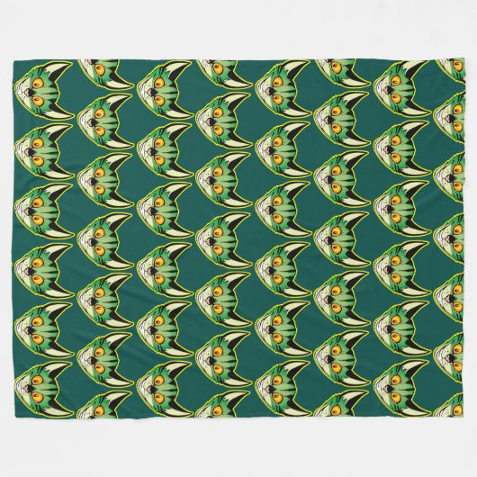 Fluorescente Cartoon Cat Fleece (Voorkant (Horizontaal))