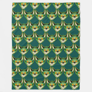 Fluorescente Cartoon Cat Fleece Deken