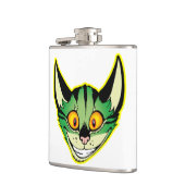Fluorescente Cartoon Cat Hip Flask Heupfles (Links)