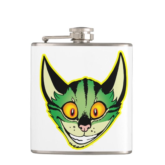 Fluorescente Cartoon Cat Hip Flask Heupfles (Voorkant)