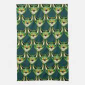 Fluorescente Cartoon Cat Kitchen Towel Theedoek (Verticaal)