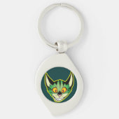 Fluorescente Cartoon Cat Metal Sleutelhanger (Voorkant)