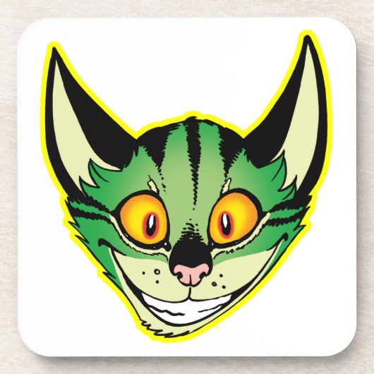 Fluorescente Cartoon Cat Onderzetters set (Voorkant)