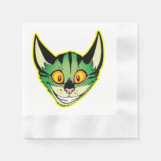 Fluorescente Cartoon Cat Paper Napkins Servetten (Voorkant)