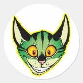 Fluorescente Cartoon Cat Sticker (Voorkant)
