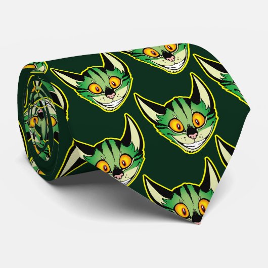 Fluorescente Cartoon Cat Stropdas (Opgerold)