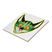 Fluorescente Cartoon Cat Tegel Tegeltje (Zijkant)