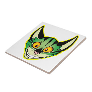 Fluorescente Cartoon Cat Tegel Tegeltje