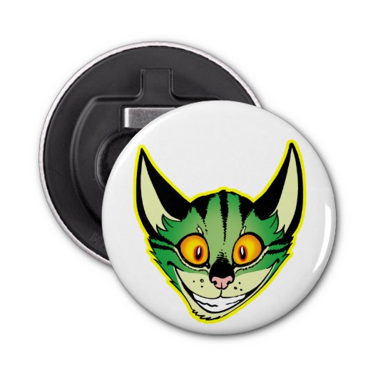 Fluorescente Cartoon Kat Knop Fles Open Button Flesopener (Voorkant)