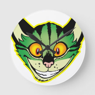 Fluorescente Cartoon kat-wandklok Ronde Klok