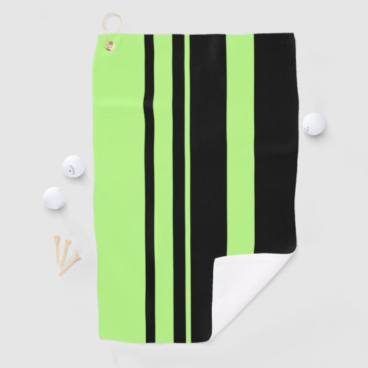 Fluorescente groene neonstrepen horizontaal golfhanddoek (Insitu)