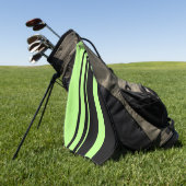 Fluorescente groene neonstrepen horizontaal golfhanddoek (Groen)