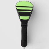 Fluorescente groene neonstrepen horizontaal golfheadcover (Voorkant)