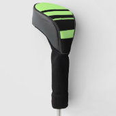 Fluorescente groene neonstrepen horizontaal golfheadcover (Schuin)